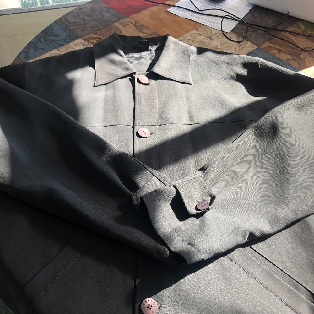 Bobby Chan black  new men coat/jacket/blazer S 100%silk